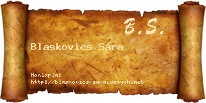Blaskovics Sára névjegykártya