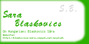 sara blaskovics business card