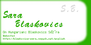 sara blaskovics business card